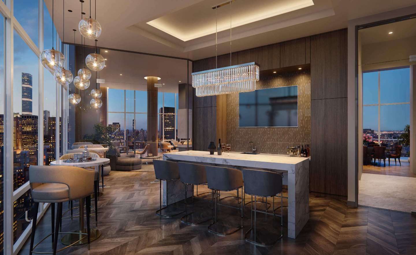 SUMMIT NYC 吧台与私人用餐空间官方效果参考图